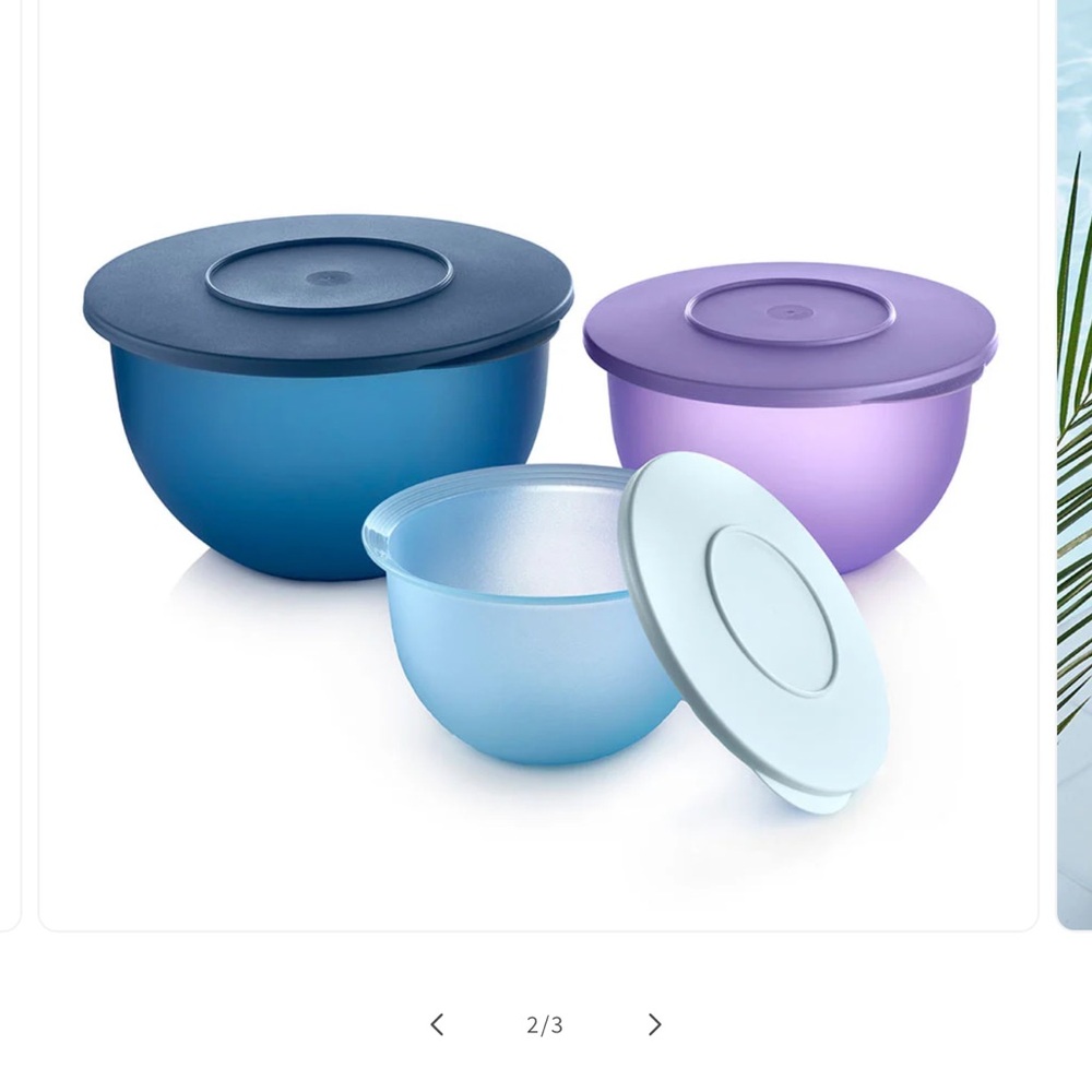 Tupperware Vibrant Bowl Trio in Blue and Purple - Picture 2 of 3